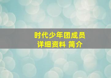 时代少年团成员详细资料 简介